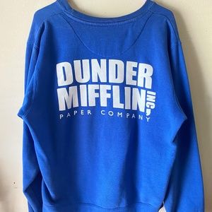 The Office Dunder Mifflin Inc Paper Company Blue Sweatshirt Crewneck Size Large
